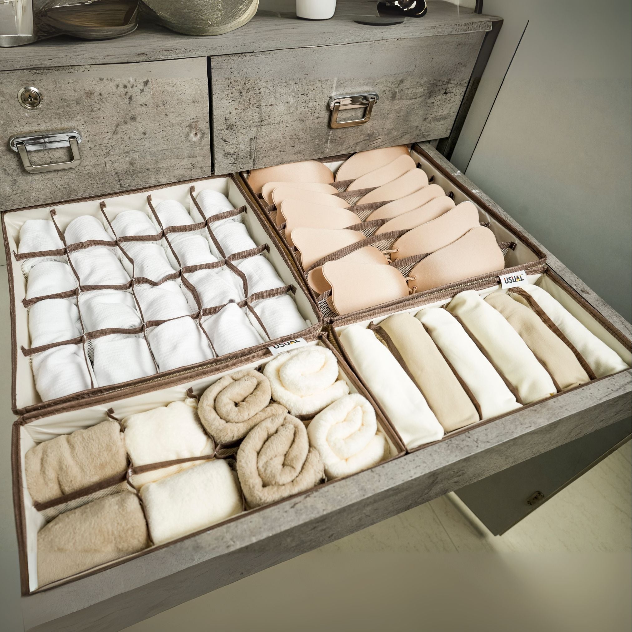 Linen Drawer Organizer 4pc Set