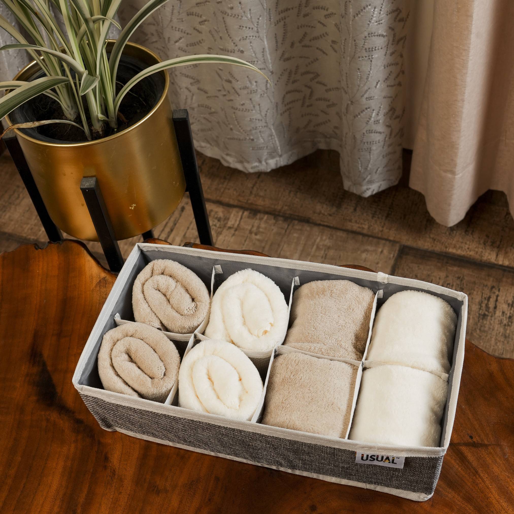 8-Pocket Linen Drawer Organizer
