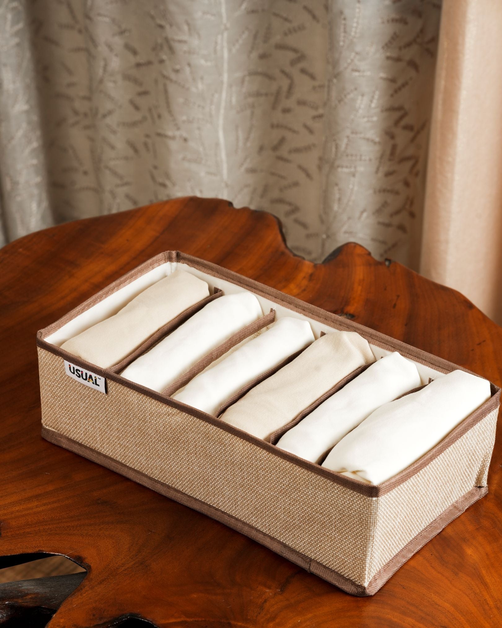 6-Pocket Linen Drawer Organizer