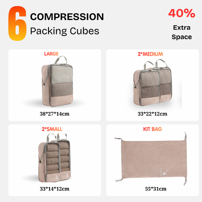 Compression Packing Cubes (Set of 6pcs)