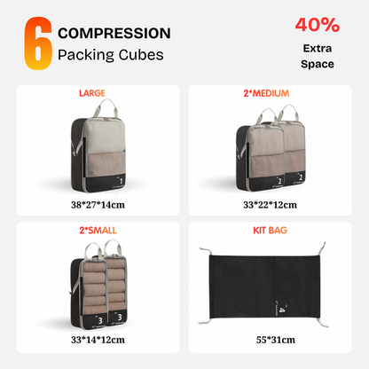 Compression Packing Cubes (Set of 6pcs)