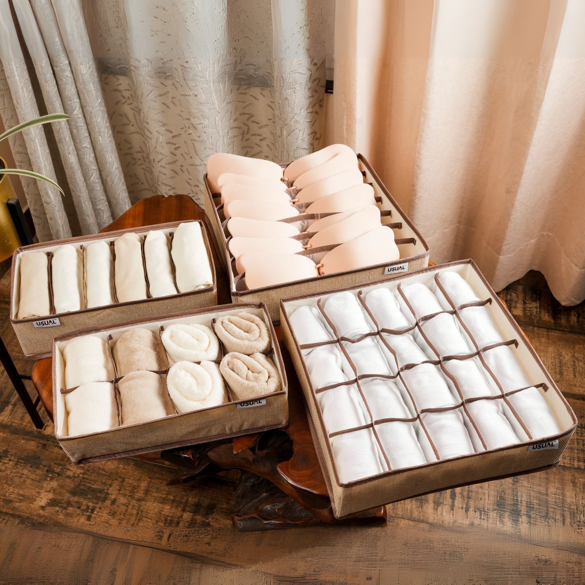 Linen Drawer Organizer 4pc Set