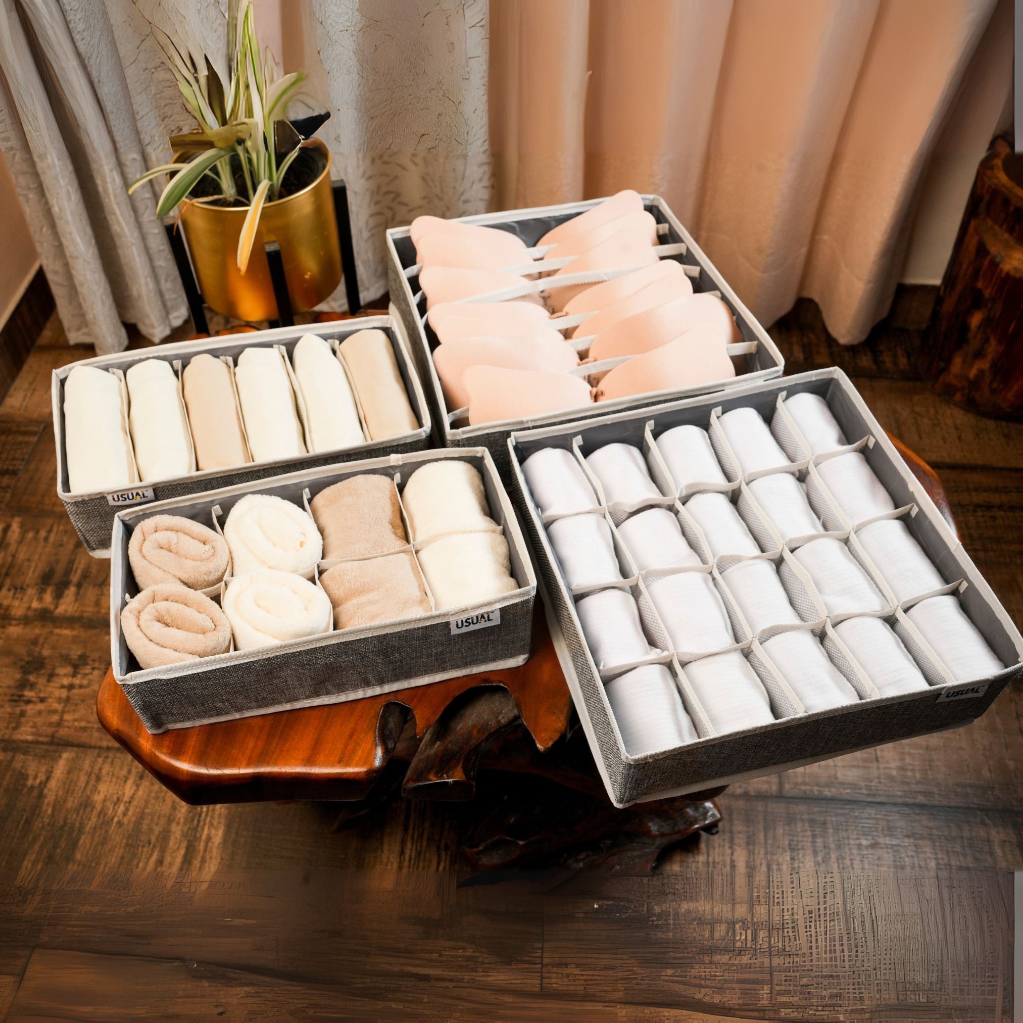 Linen Drawer Organizer 4pc Set