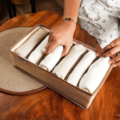 6-Pocket Linen Drawer Organizer