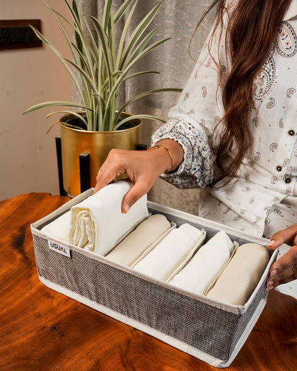 6-Pocket Linen Drawer Organizer