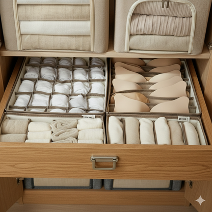 Premium Foldable Drawer Organizer 4pc Set