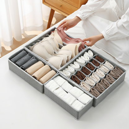 Premium Foldable Drawer Organizer 4pc Set