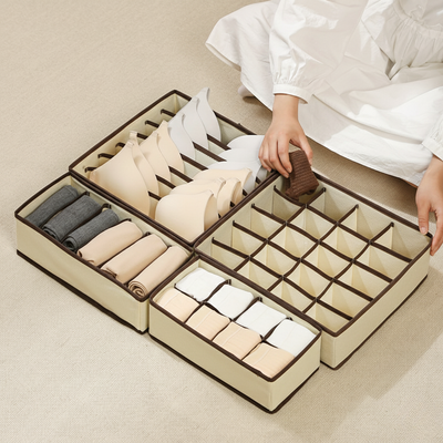 Premium Foldable Drawer Organizer 4pc Set