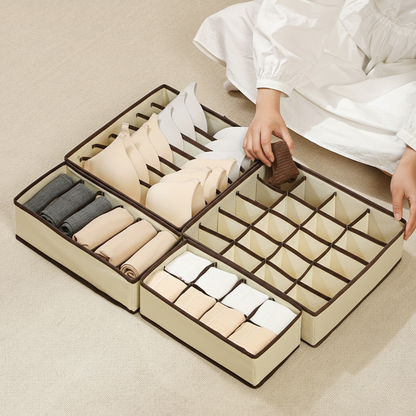 Premium Foldable Drawer Organizer 4pc Set