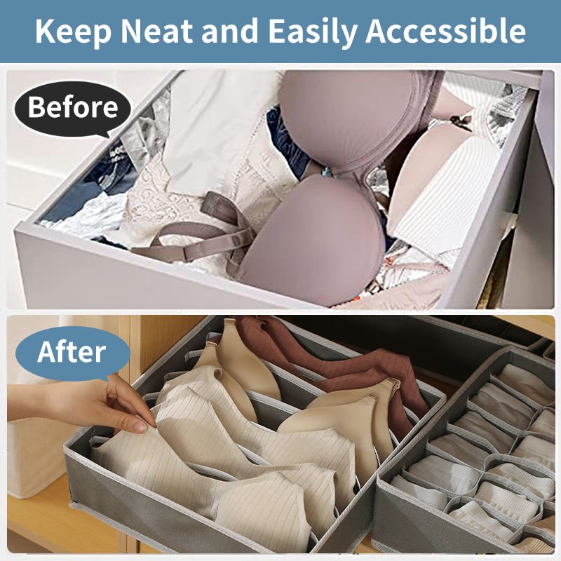 Premium Foldable Drawer Organizer 4pc Set